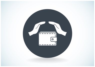 Eller web simgesi ile cüzdan