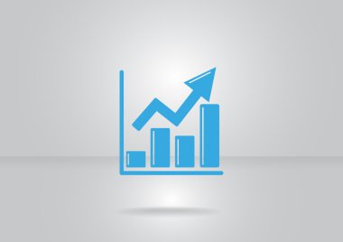 Yükselen grafik basit web simgesi