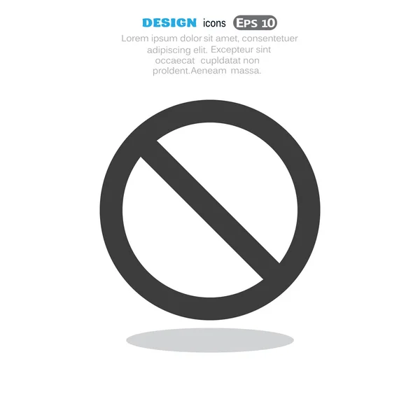 Signo de prohibición, icono web . — Vector de stock