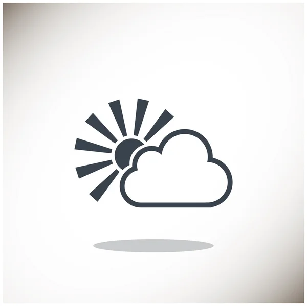 Icône soleil et nuage — Image vectorielle