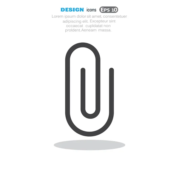 Clip de papel simple icono web — Vector de stock