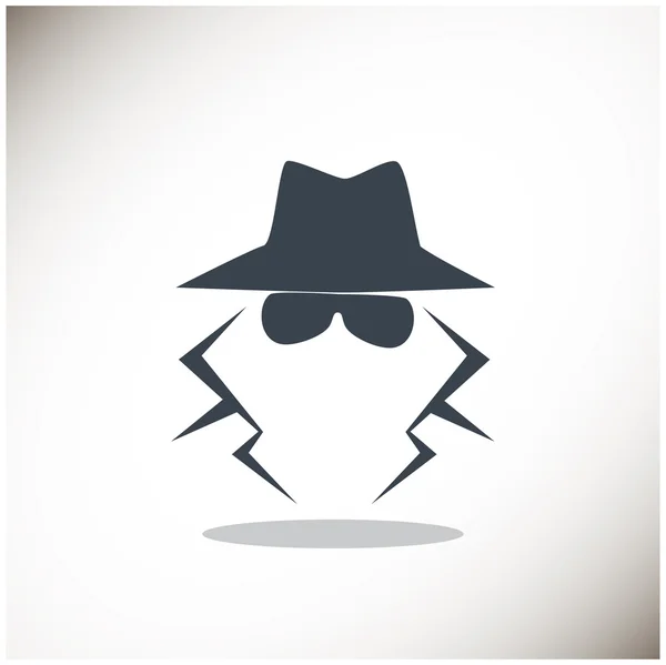 Anonieme spion agent silhouet pictogram — Stockvector