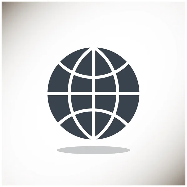 Ikon web globe sederhana - Stok Vektor