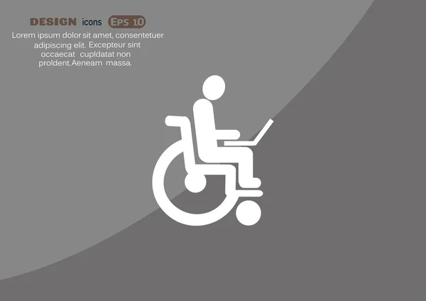 Инвалиды с иконкой ноутбука — стоковый вектор