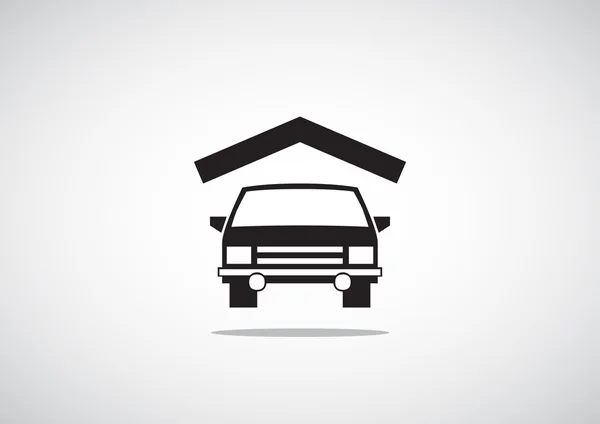 Samochód pod dach prosty ikona — Wektor stockowy