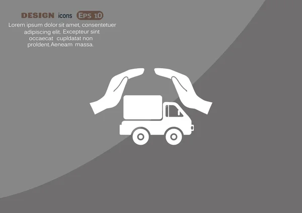 Camion con le mani icona web — Vettoriale Stock
