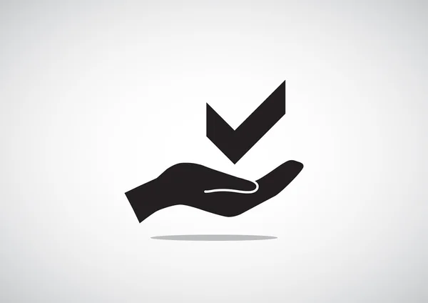 Kullancs szimbólum a kéz web ikon — Stock Vector