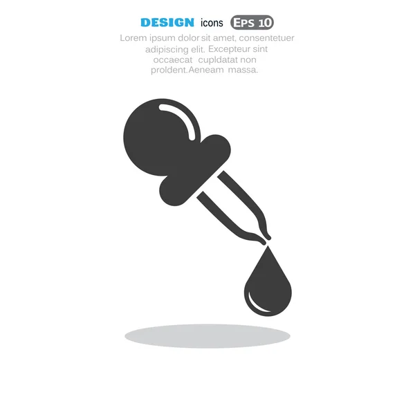 Pipetteer met drop web pictogram — Stockvector