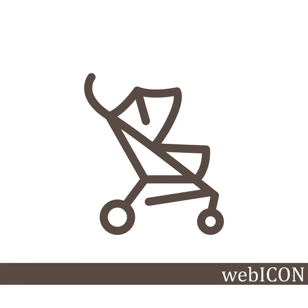 Stroller outline web icon — Stock Vector