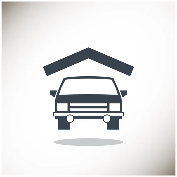 Auto unterm Dach einfache Ikone — Stockvektor
