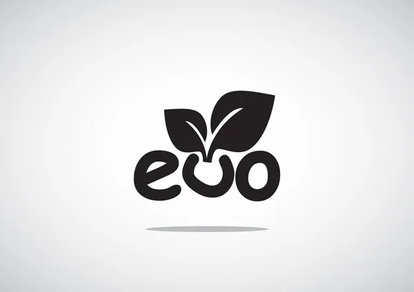 Eco inscripción con icono de hojas — Vector de stock