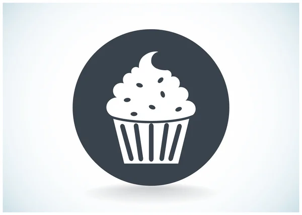 Cupcake postre icono web — Vector de stock
