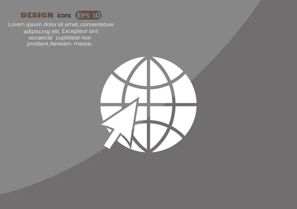 Ikona webové světě symbolem a ŠIPKA — Stockový vektor