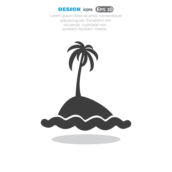 Isla exótica, icono web — Vector de stock