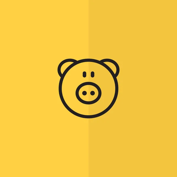 Testa di maiale semplice icona web — Vettoriale Stock