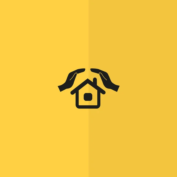 Maison avec des mains icône simple — Image vectorielle