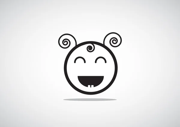 Doodle cara de niño feliz — Vector de stock