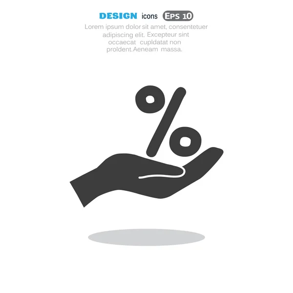 Percentage op web handpictogram — Stockvector