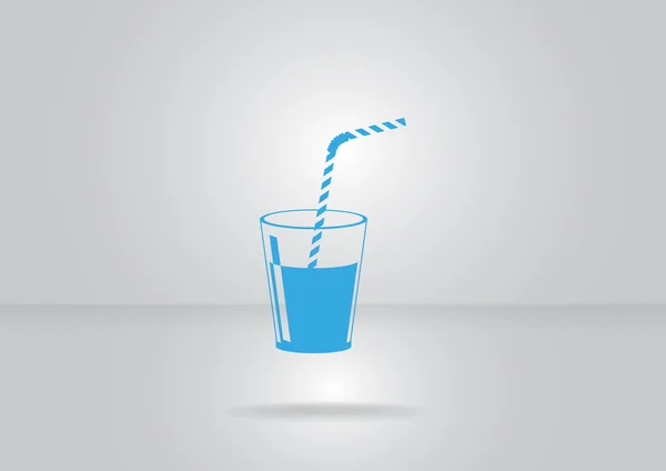 Copa con refrescante icono de bebida — Vector de stock