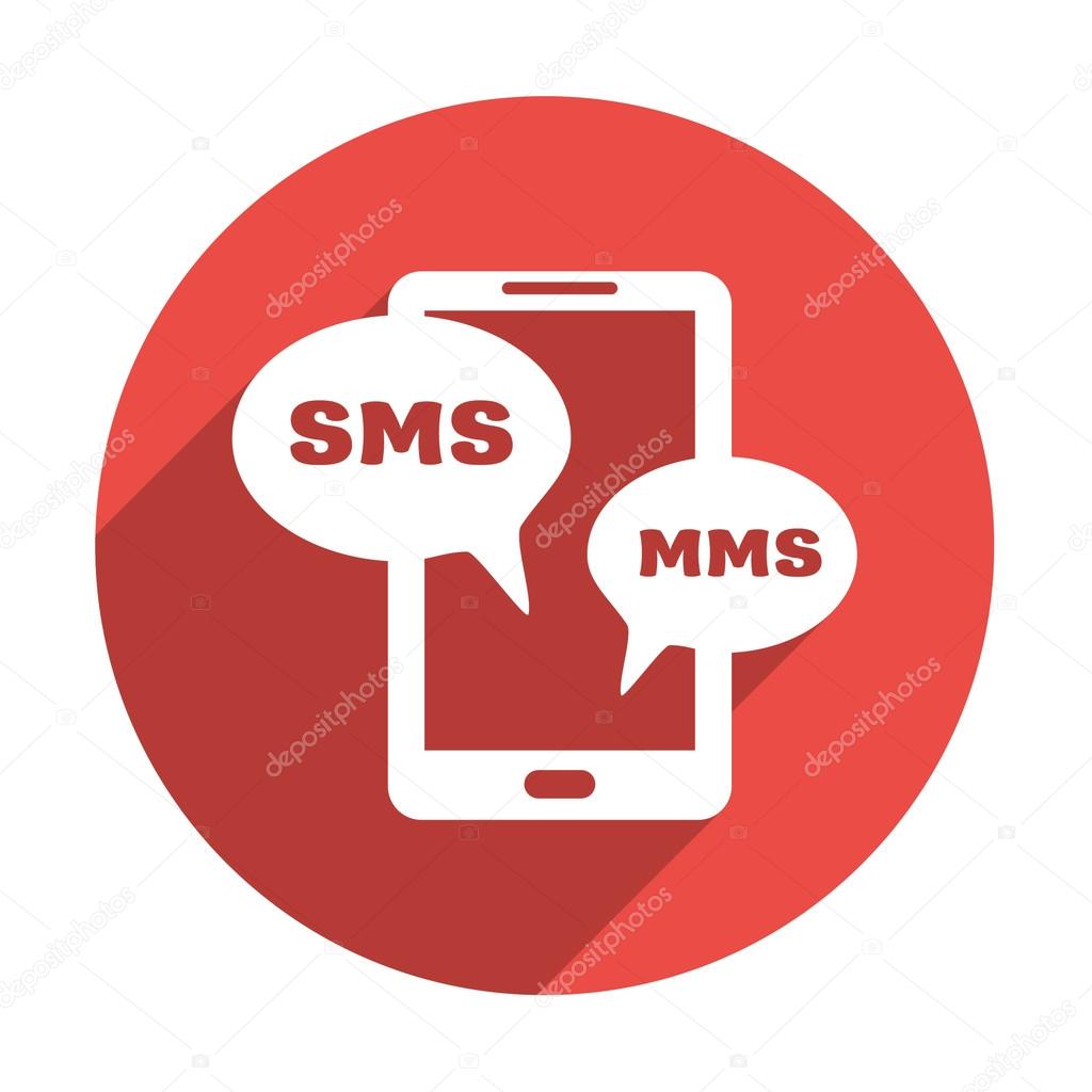 Smartphone with sms bubbles icon