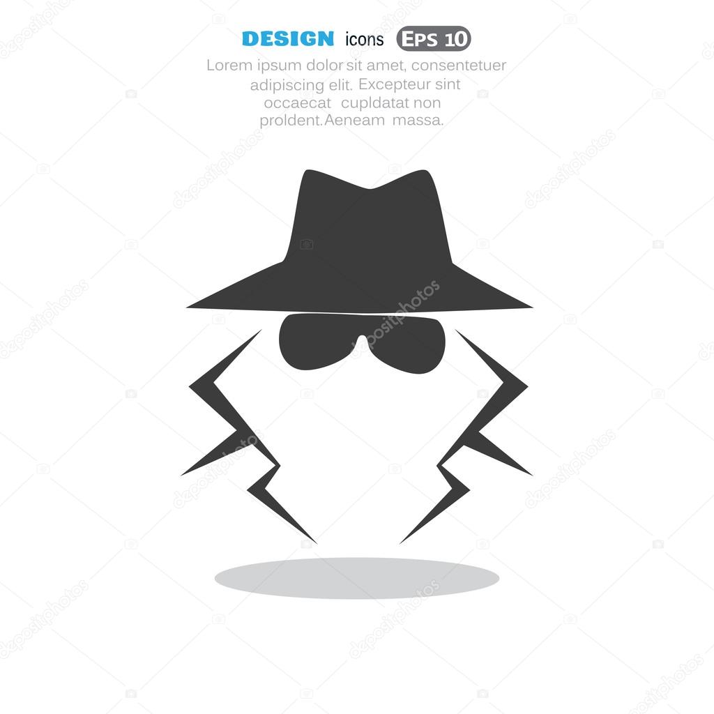 Anonymous spy agent silhouette icon