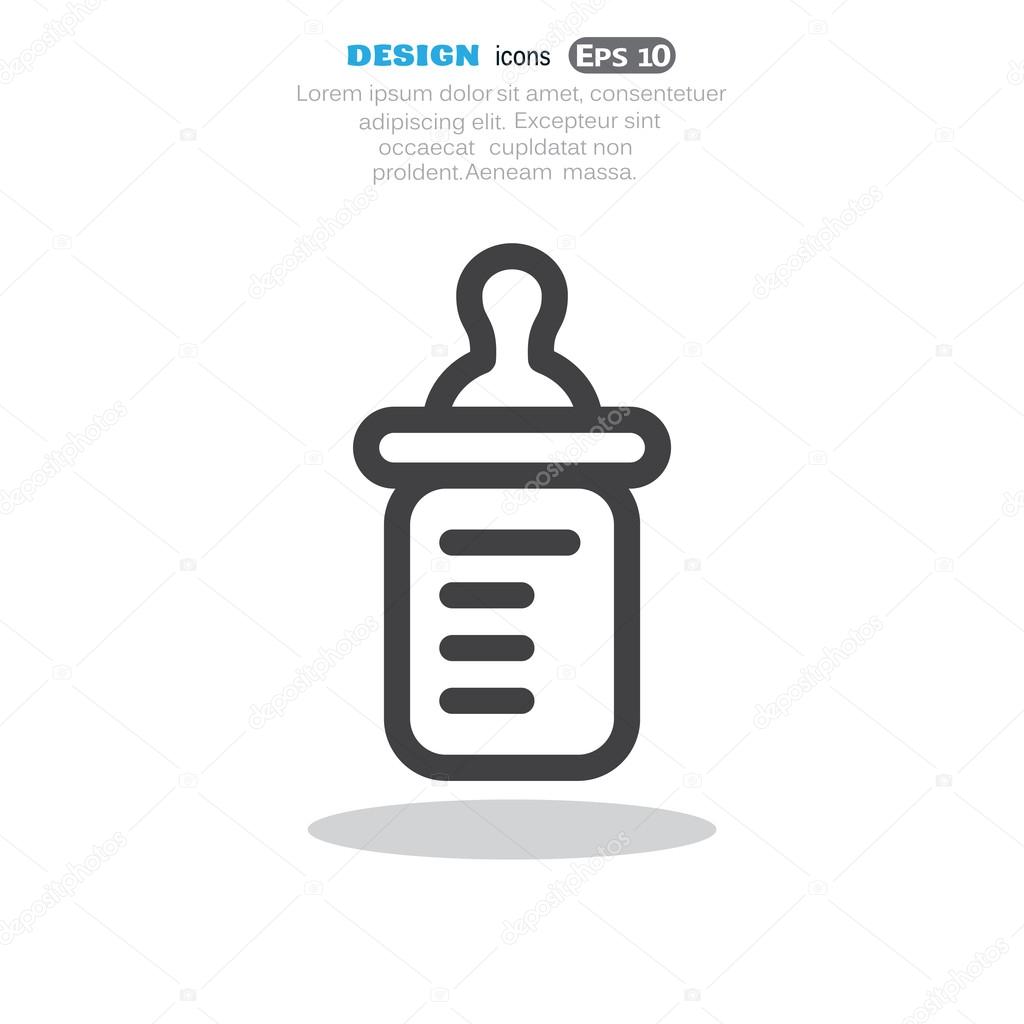 Simple baby bottle icon