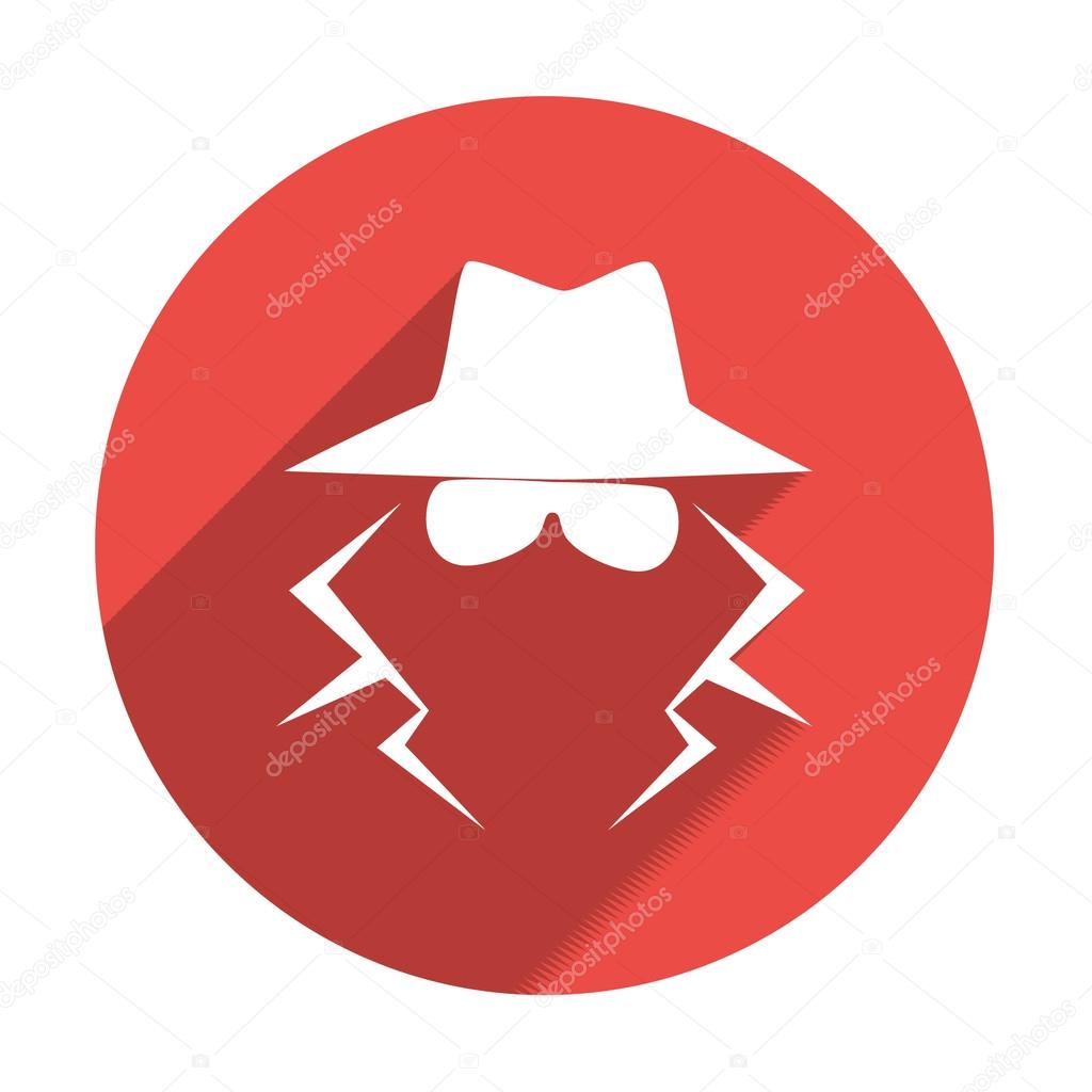 Anonymous spy agent silhouette icon