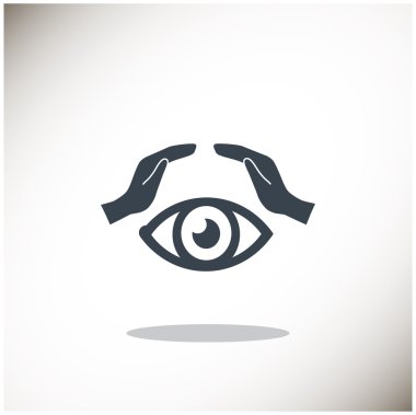 İnsan göz ve ellerini web simgesi