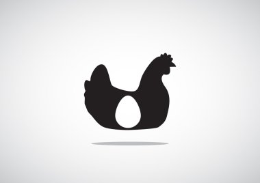 Tavuk yumurta içindeki siluet