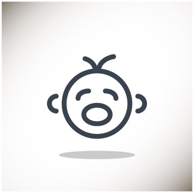 Siluet Basit çizgiler içinde Ağlayan bebek