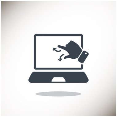 Dokunmatik ekranda dizüstü web simgesi