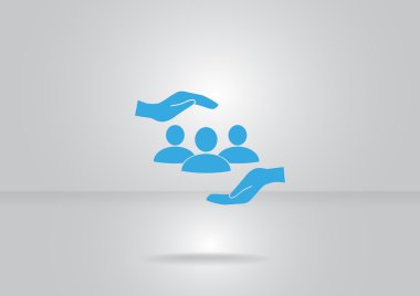 Grup insanlar ve eller simgesini