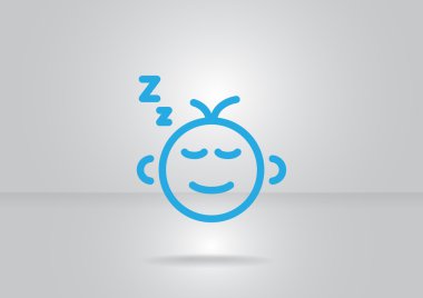 siluet Basit çizgiler içinde uyuyan bebek