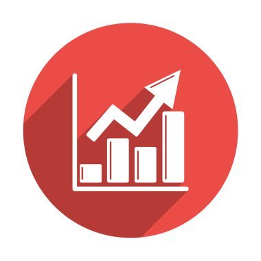 Yükselen grafik basit web simgesi