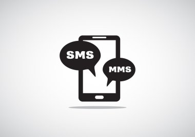 Sms kabarcıklar simgesi ile Smartphone