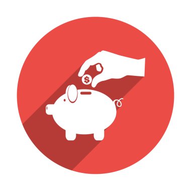 piggy banka para bırakarak el