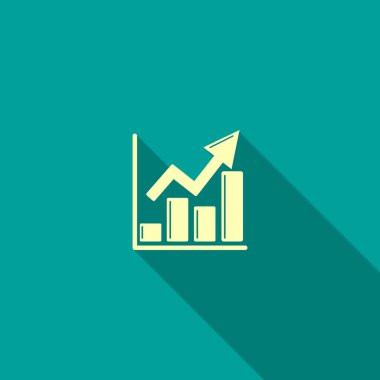 Yükselen grafik basit web simgesi