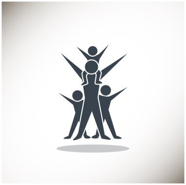 Mutlu aile kavramı web simgesi