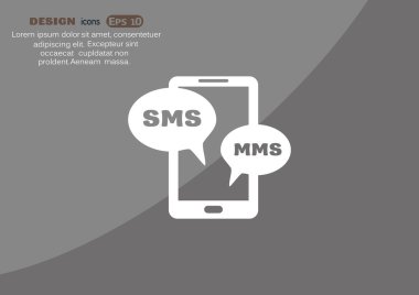Sms kabarcıklar simgesi ile Smartphone