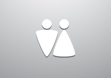 Cinsiyet işaretleri ile WC simgesi