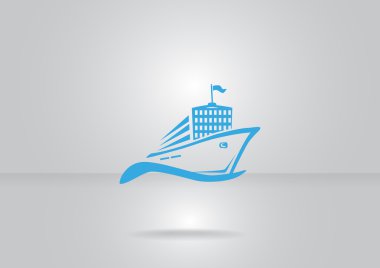 Dalga web simgesi üzerinde gemi