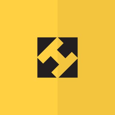 Üçgenler ve oklar ile kare simgesi