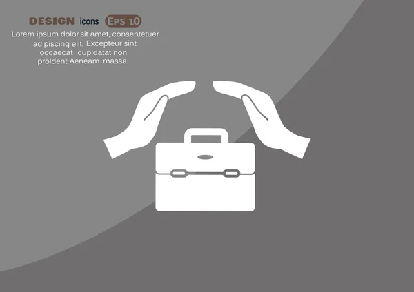 Evrak çantası ile eller web simgesi — Stok Vektör