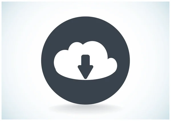 Símbolo de download de arquivos na nuvem — Vetor de Stock