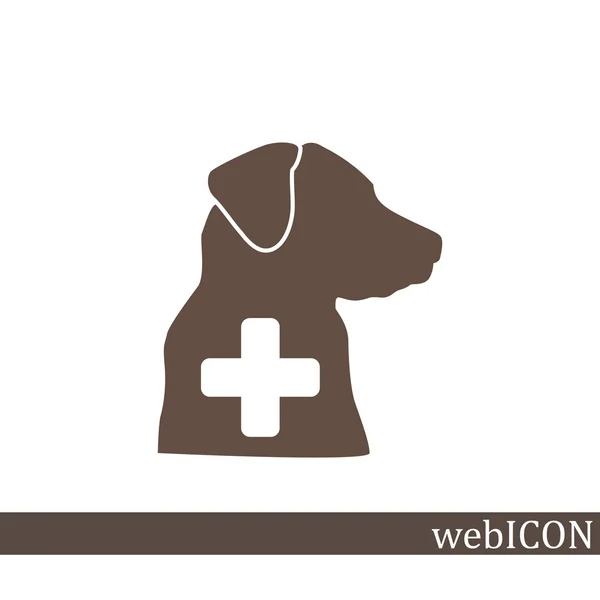 Signo con silueta de perro y cruz — Archivo Imágenes Vectoriales