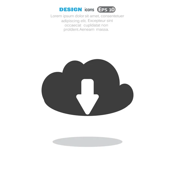 Cloud file download symbol — Stock Vector
