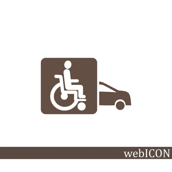 Disabili nell'icona dell'auto — Vettoriale Stock