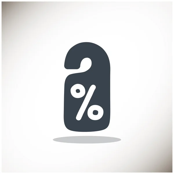 Porcentaje de símbolo en la etiqueta colgante — Vector de stock