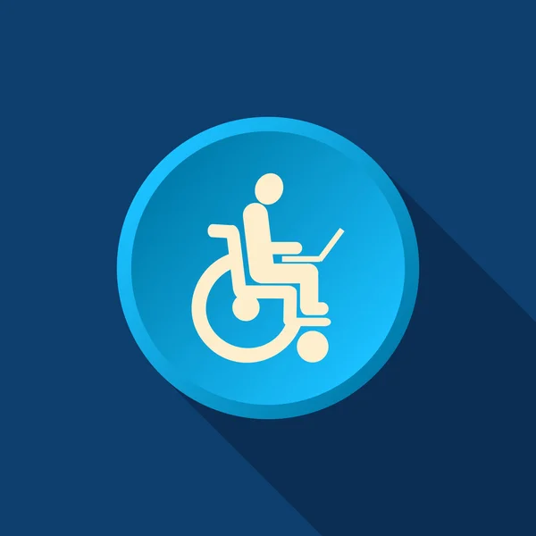 Disabled with laptop icon — Stock Vector