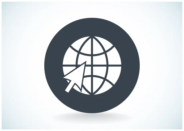 Pictogram voor wereld symbool en pijl web — Stockvector